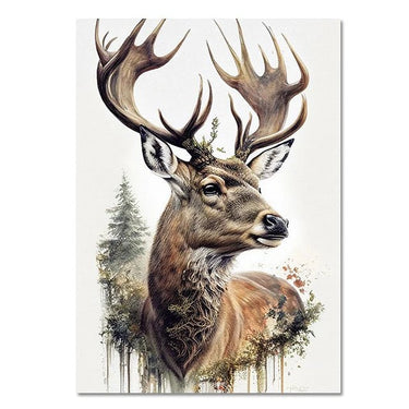Minimalist Deer Art Print - Nature Canvas Decor - InspiredGrabs.com
